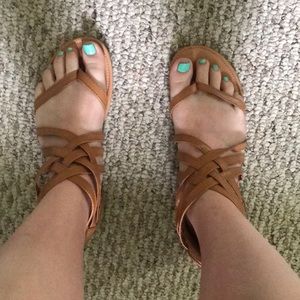 Cross strap gladiator sandals